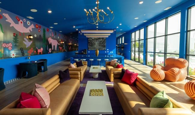 lounge with ample seating and modern decor